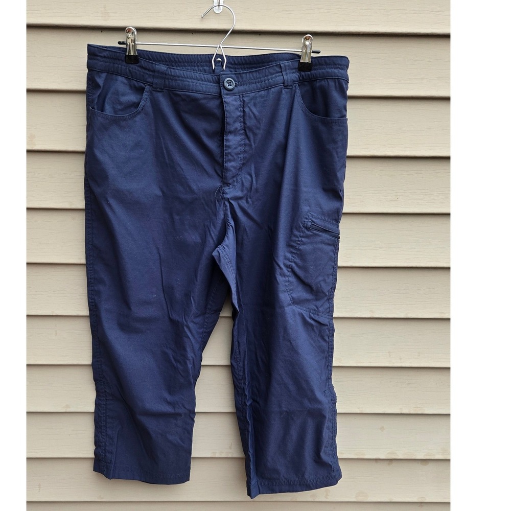 Eddie Bauer Tech Capri Pants Navy Blue Hiking Outdoor Women 16